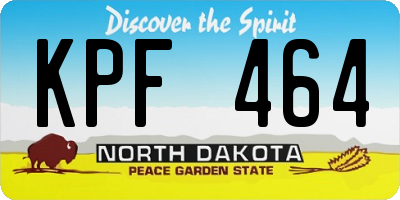 ND license plate KPF464