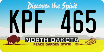 ND license plate KPF465