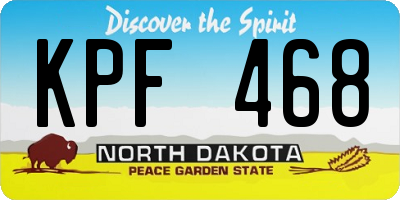 ND license plate KPF468