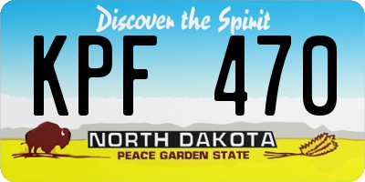 ND license plate KPF470