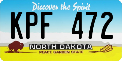 ND license plate KPF472
