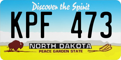 ND license plate KPF473