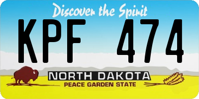 ND license plate KPF474