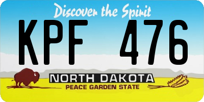 ND license plate KPF476
