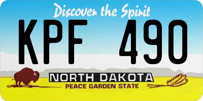 ND license plate KPF490
