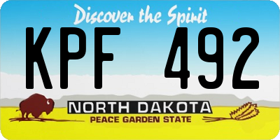 ND license plate KPF492