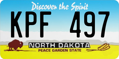 ND license plate KPF497