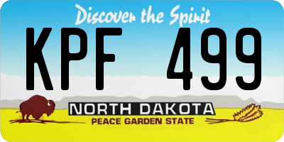 ND license plate KPF499