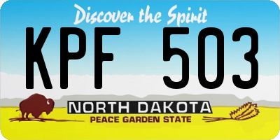 ND license plate KPF503