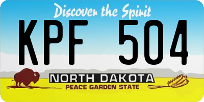 ND license plate KPF504