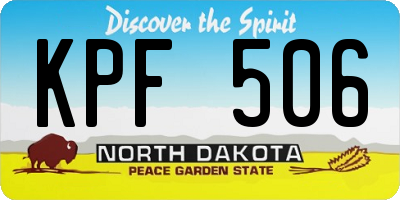 ND license plate KPF506