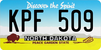 ND license plate KPF509