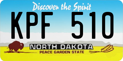 ND license plate KPF510