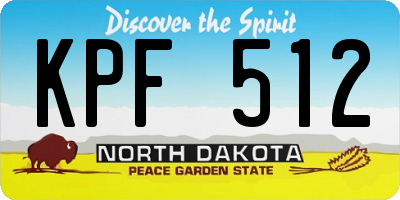 ND license plate KPF512