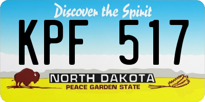 ND license plate KPF517