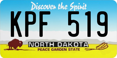 ND license plate KPF519
