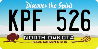 ND license plate KPF526