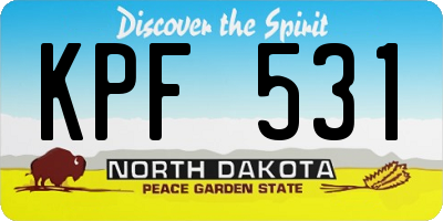ND license plate KPF531