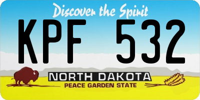 ND license plate KPF532