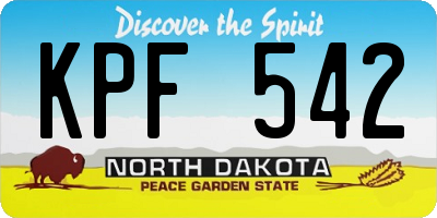 ND license plate KPF542