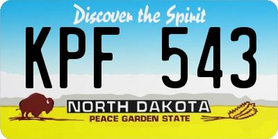 ND license plate KPF543