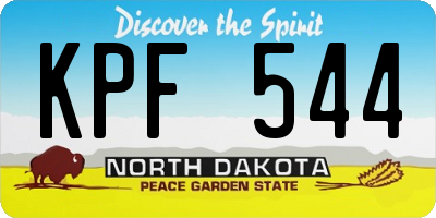 ND license plate KPF544