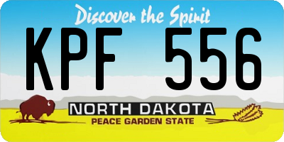 ND license plate KPF556