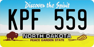 ND license plate KPF559