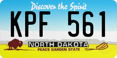 ND license plate KPF561