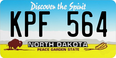 ND license plate KPF564