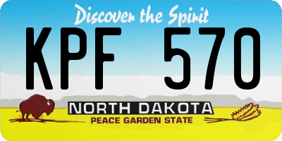 ND license plate KPF570