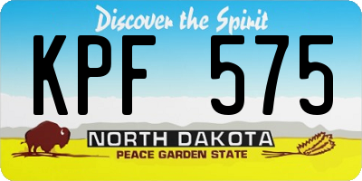 ND license plate KPF575