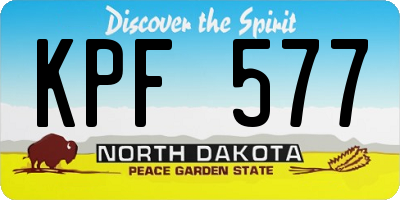 ND license plate KPF577