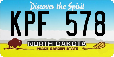 ND license plate KPF578