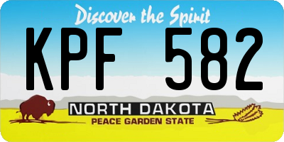 ND license plate KPF582