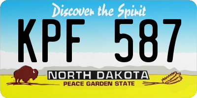 ND license plate KPF587