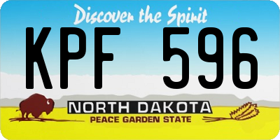 ND license plate KPF596