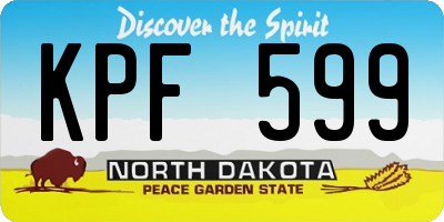 ND license plate KPF599