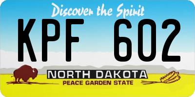 ND license plate KPF602