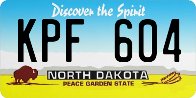 ND license plate KPF604