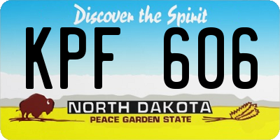 ND license plate KPF606