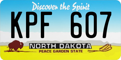 ND license plate KPF607