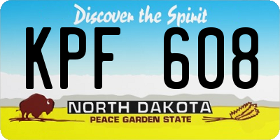 ND license plate KPF608