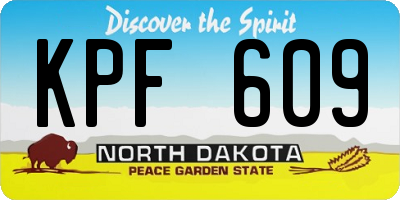 ND license plate KPF609