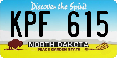 ND license plate KPF615