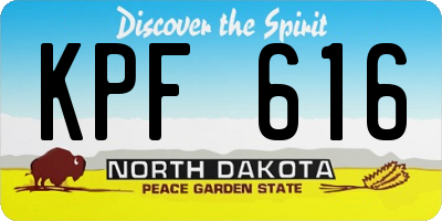 ND license plate KPF616