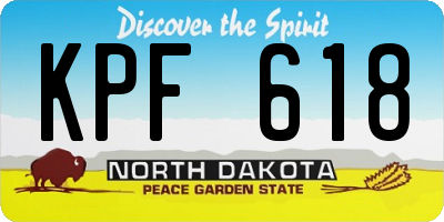ND license plate KPF618