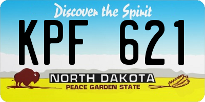 ND license plate KPF621