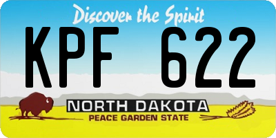 ND license plate KPF622