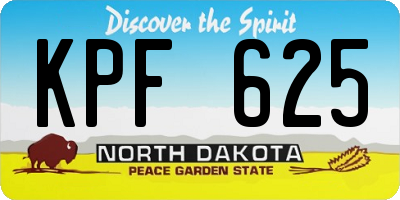 ND license plate KPF625